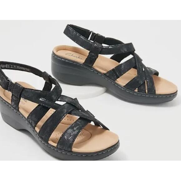 Clarks Collection Strappy Sandals Merliah Rose Black Interest - Picture 3 of 9